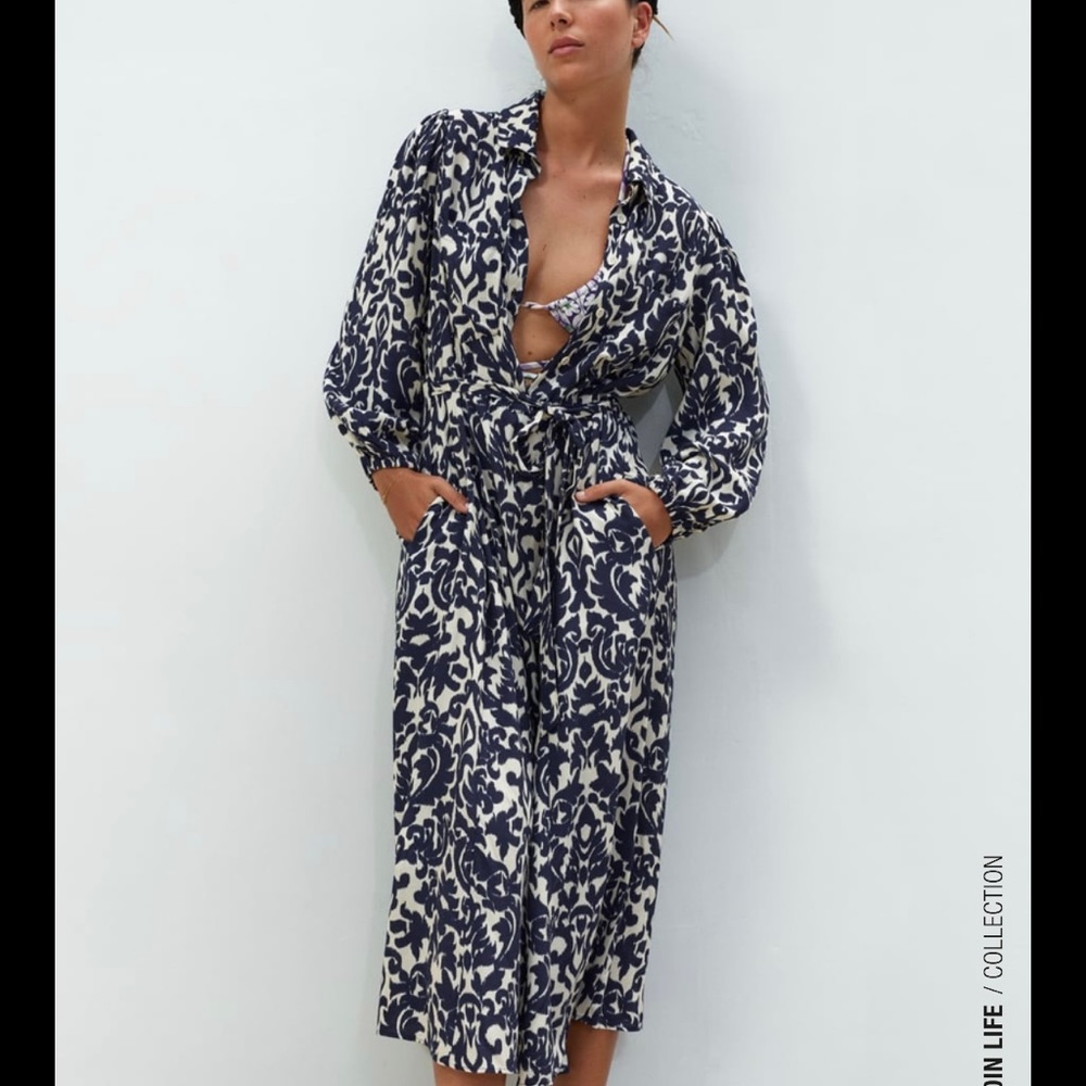 Zara | NWT - Printed Midi Dress | Size M